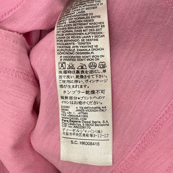 DIESEL VネックTシャツ ピンク XSサイズ | Vintage.City 빈티지숍, 빈티지 코디 정보
