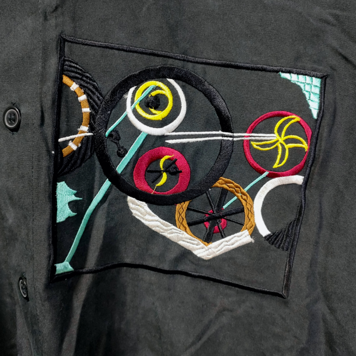 【90's デッドストック】GOOUCH シルク長袖シャツ アート刺繍 | Vintage.City 古着屋、古着コーデ情報を発信