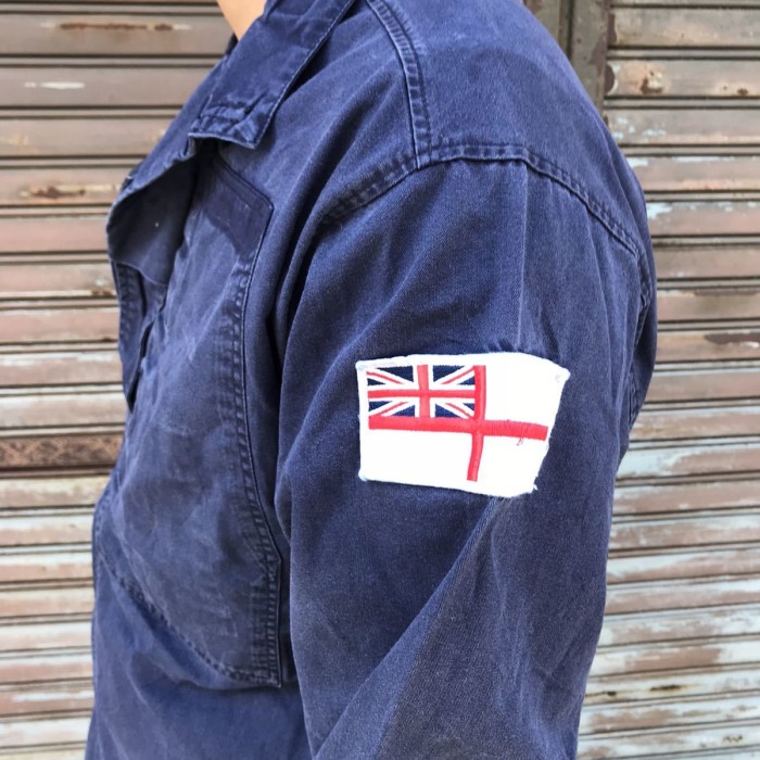 英国 Royal Navy イギリス軍 コンバット ジップアップ シャツ ジャケット ロイヤルネイビー 海軍 実用 ミリタリー フランス軍 ヴィンテージ | Vintage.City 古着屋、古着コーデ情報を発信