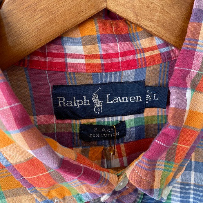 1990's Polo by Ralph Lauren BD L/S shirt BLAKE　ラルフローレン 秋色　マドラス　091704 | Vintage.City 古着屋、古着コーデ情報を発信