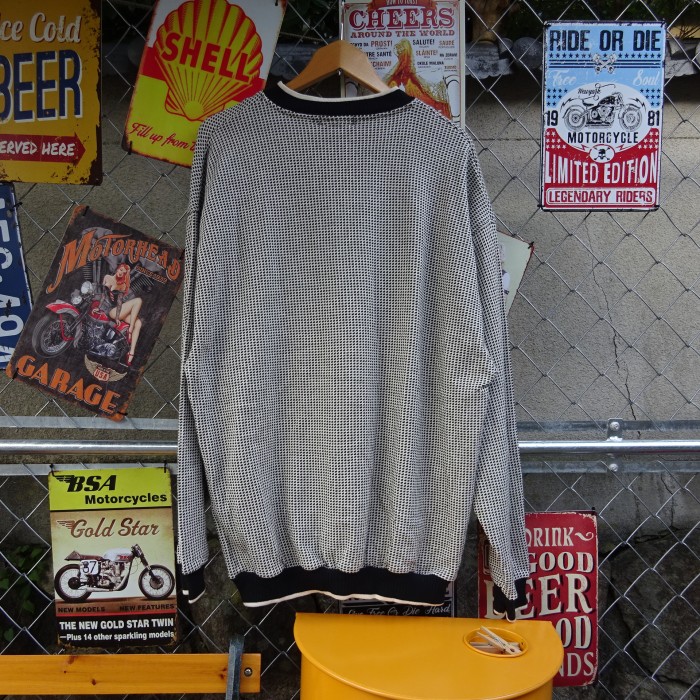 カナダ製 ASH CITY スウェット L ホワイト ブラック ヘンリーネック8457 | Vintage.City 古着屋、古着コーデ情報を発信