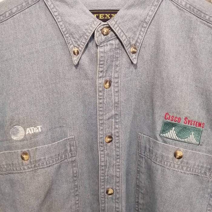TEXX embroidery denim shirt | Vintage.City 古着屋、古着コーデ情報を発信