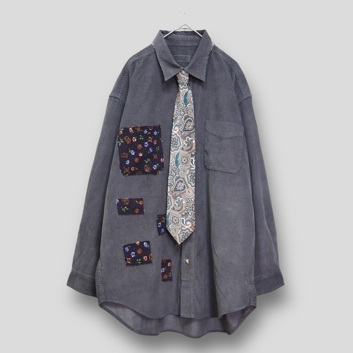 【REMAKE】長袖デザインシャツ＋ネクタイ | Vintage.City 古着屋、古着コーデ情報を発信