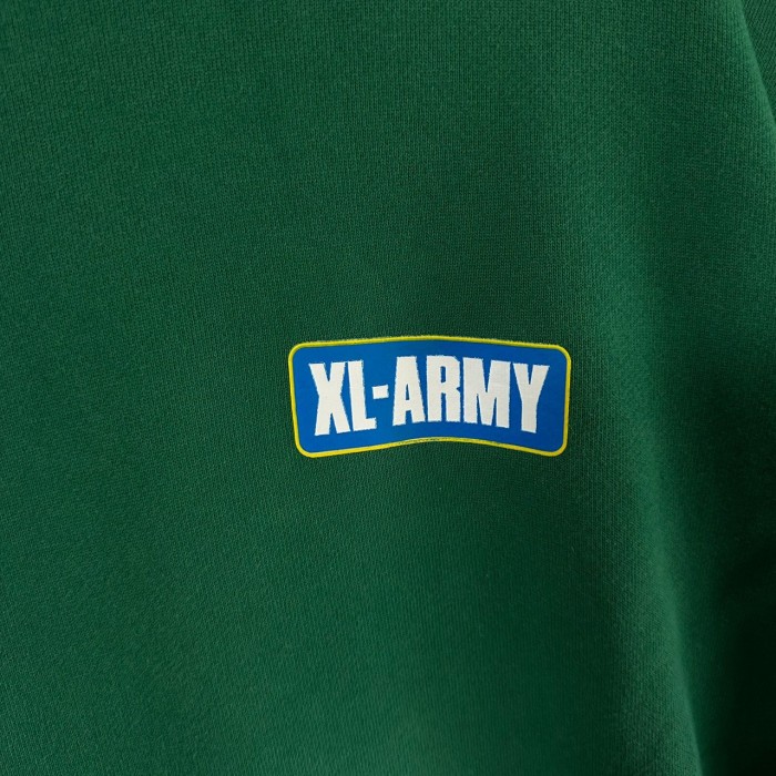 XLARGE エクストララージ パーカー バックロゴ プリント ARMY