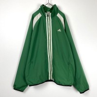 adidas スリーライン センターライン ロゴ刺繍 ナイロンジャケット 緑 M | Vintage.City 古着屋、古着コーデ情報を発信