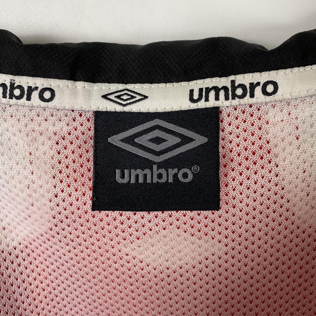 80s復刻 umbro ロゴ刺繍 マルチカラー ナイロンジャケット 黒白赤 L 