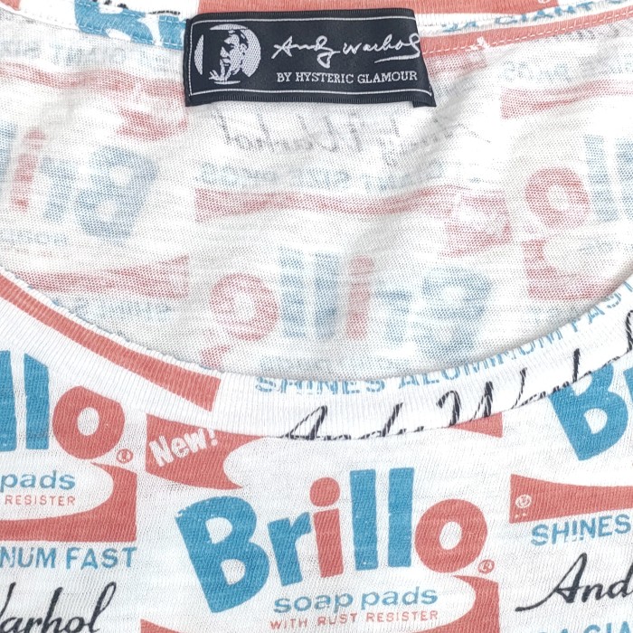 アンディーウォーホル × ヒステリックグラマーAndy Warhol BY Hysteric Glamour/Brillo/総柄/Tシャツ/カットソー/FREE/白/ユニセックス/R0812KM8/005 | Vintage.City 빈티지숍, 빈티지 코디 정보