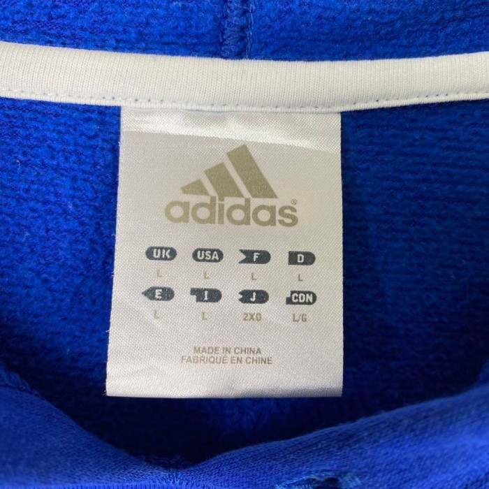 古着 adidas ワンポイント ロゴ刺繍 プルオーバーパーカー ブルー L | Vintage.City 古着屋、古着コーデ情報を発信
