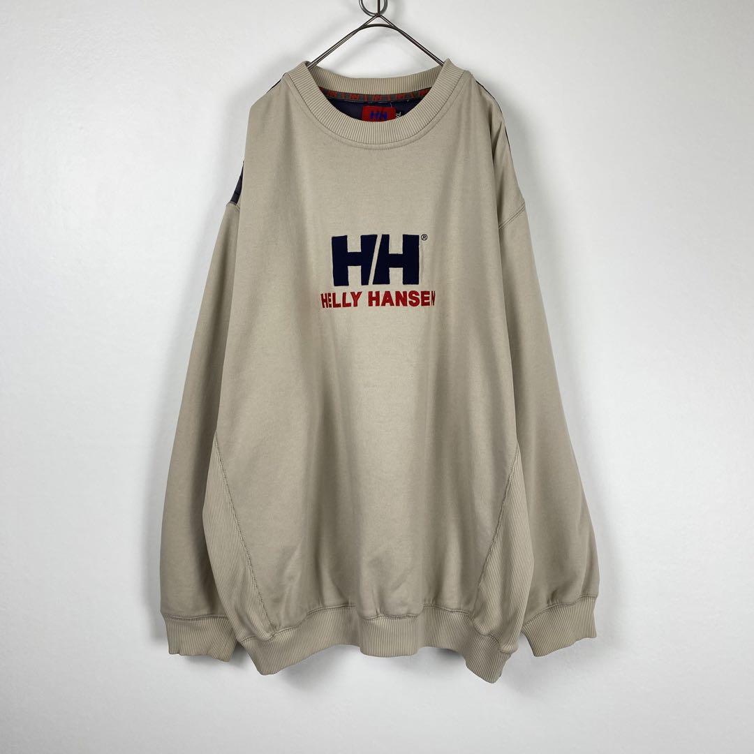 90s HELLY HANSEN センターロゴ刺繍 スウェット トレーナー XL