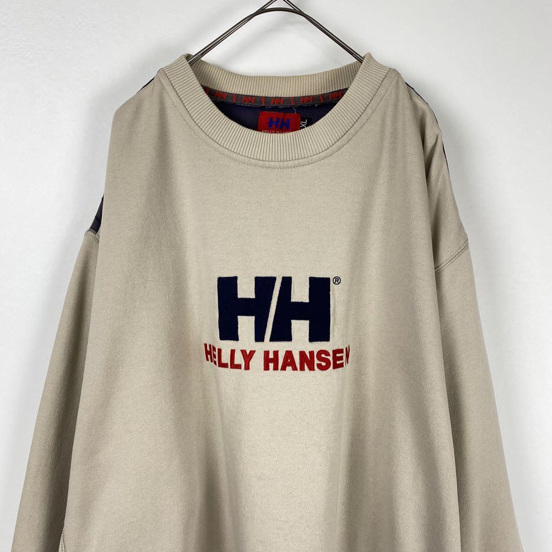 90s HELLY HANSEN センターロゴ刺繍 スウェット トレーナー XL