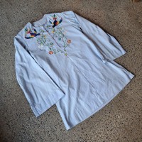 エスニック刺繡 ノーカラーチュニック used [205081] | Vintage.City 古着屋、古着コーデ情報を発信
