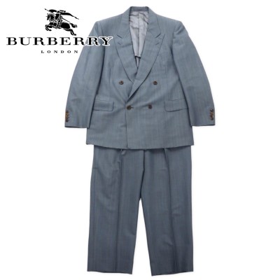 Burberrys オールド ダブル スーツ セットアップ AB5 グレー ブルー ...