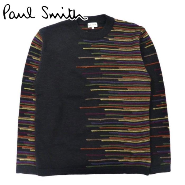 Paul Smith 3D総柄ニット セーター M グレー ウール 90年代 | Vintage.City