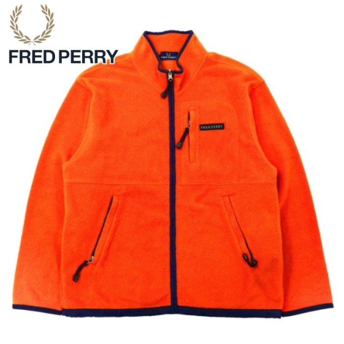 FRED PERRY フルジップ フリースジャケット L オレンジ ポリエステル ビッグサイズ | Vintage.City 빈티지숍, 빈티지 코디 정보