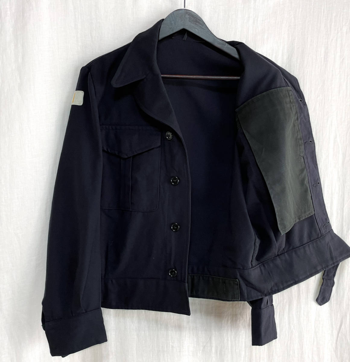 割引希少 80s90s vintage USA製 デザイン羽織りジャケット ハーフコート カバーオール リバーシブル 黒青赤緑 古着ビンテージ70s XLサイズ以上