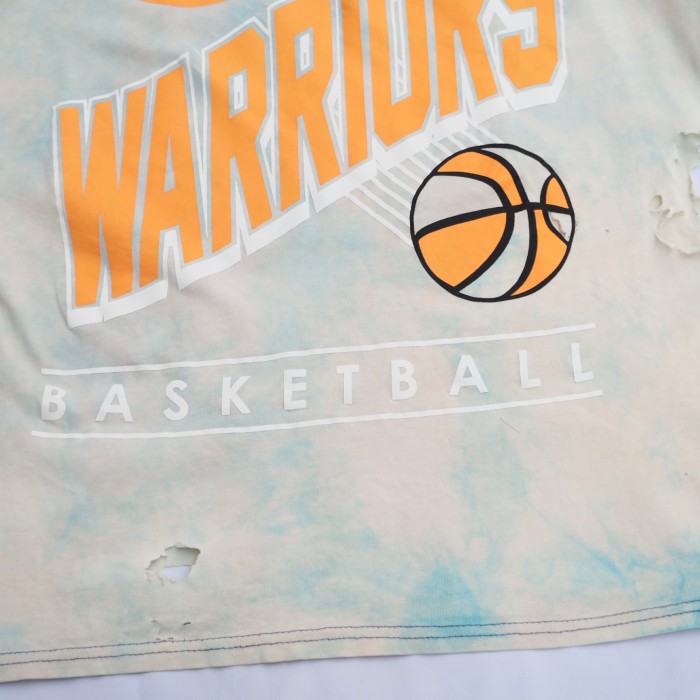 NBA GOLDEN STATE WARRIORS Basketball ダメージ ロンT | Vintage.City
