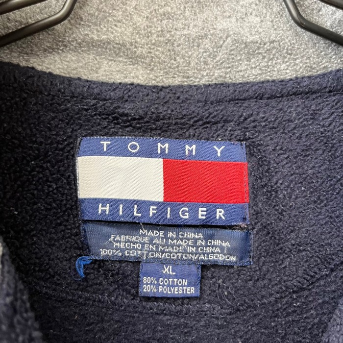 90s トミーヒルフィガー フリース ハーフジップ ワンポイント ロゴ