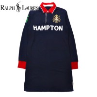RALPH LAUREN ラガーシャツ ワンピース L ネイビー コットン エンブレムロゴ刺繍 HAMPTON | Vintage.City 古着屋、古着コーデ情報を発信