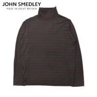 JOHN SMEDLEY タートルネックニットセーター M カーキ ストライプ ウール イングランド製 | Vintage.City 빈티지숍, 빈티지 코디 정보