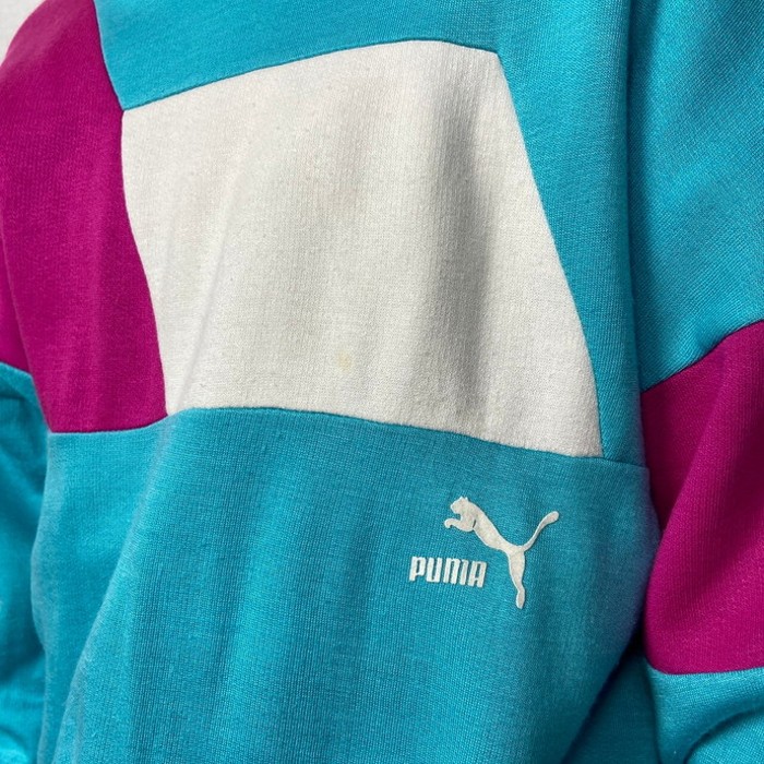 80年代 フランス製  puma プーマ 切替デザイン アクリルスウェットシャツ メンズL相当 | Vintage.City 古着屋、古着コーデ情報を発信