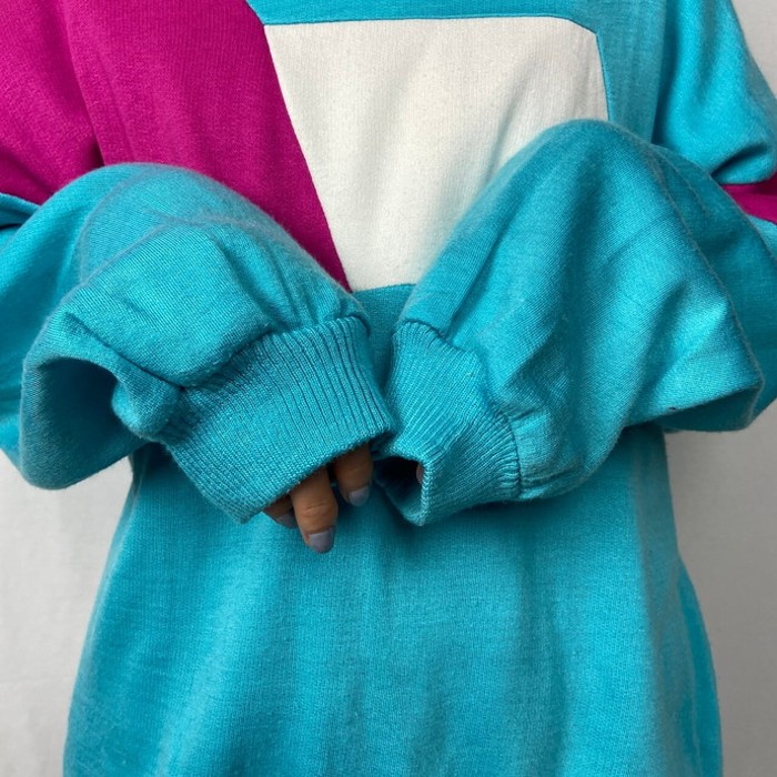 80年代 フランス製  puma プーマ 切替デザイン アクリルスウェットシャツ メンズL相当 | Vintage.City 빈티지숍, 빈티지 코디 정보