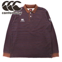 CANTERBURY ビッグサイズ ボーダーラガーシャツ 3L ブラウン ネイビー コットン ワンポイントロゴ刺繍 | Vintage.City 古着屋、古着コーデ情報を発信
