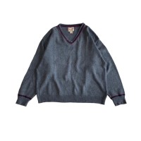 90's USA made /《WOOLRICH》 dark grey cotton v-neck knit | Vintage.City 古着屋、古着コーデ情報を発信
