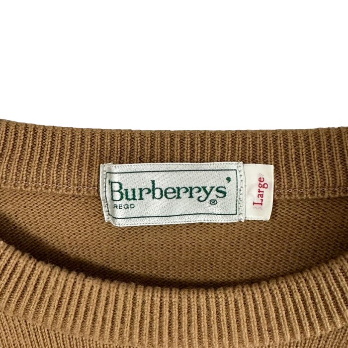 Burberry バーバリー ニットセーター L 刺繍ロゴ ノバチェック 90s