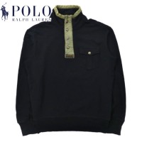 Polo by Ralph Lauren ハーフスナップスウェット M ブラック コットン TALONジップ | Vintage.City 古着屋、古着コーデ情報を発信