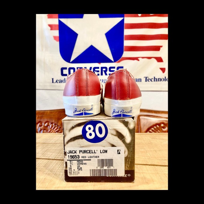 converse（コンバース）JUCK PURCELL LEATHER（ジャックパーセル レザー） 赤 5.5 24.5cm USA 90s 224 | Vintage.City 古着屋、古着コーデ情報を発信