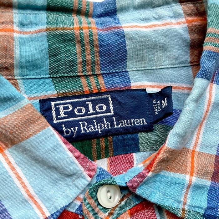90’s Ralph Lauren SilkLinen Check Shirt | Vintage.City 古着屋、古着コーデ情報を発信