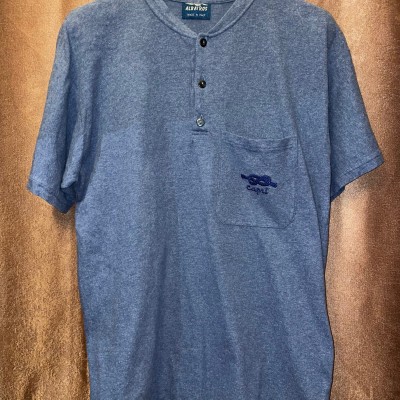 MADE IN ITALY製 ALBATROS ポケット付きヘンリーネックTシャツ ネイビー | Vintage.City 古着屋、古着コーデ情報を発信