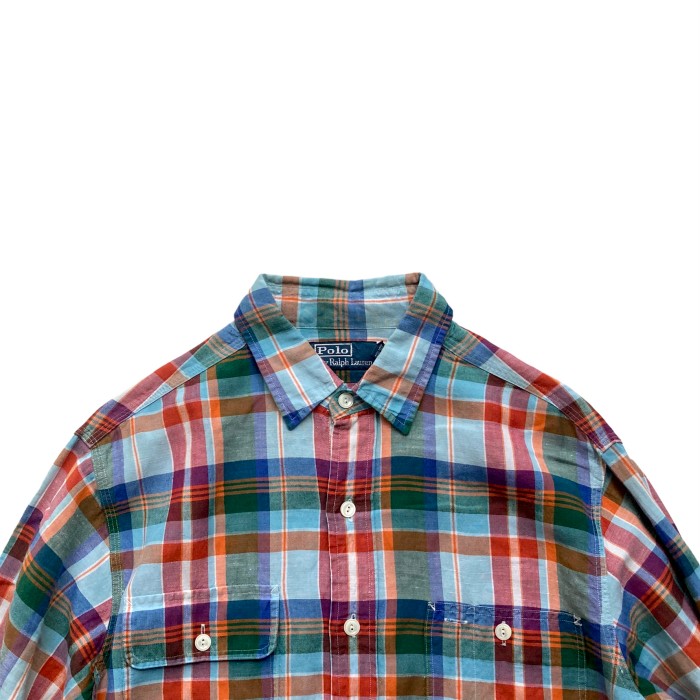 90’s Ralph Lauren SilkLinen Check Shirt | Vintage.City 빈티지숍, 빈티지 코디 정보