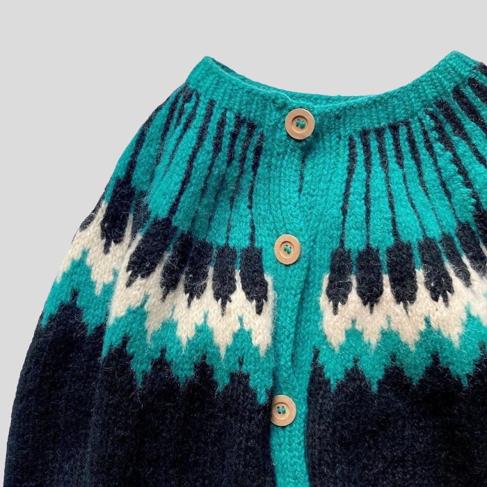 60’s Vintage Fair Isle Hand Knit Cardign | Vintage.City 古着屋、古着コーデ情報を発信