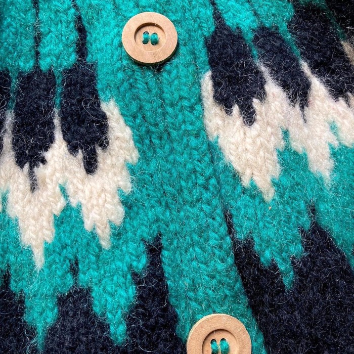 60’s Vintage Fair Isle Hand Knit Cardign | Vintage.City 古着屋、古着コーデ情報を発信