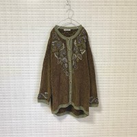 Vintage 70s〜80s retro botanical beads embroidery knit cardigan レトロ ヴィンテージ 古着 ボタニカル ビーズ刺繍 カーディガン | Vintage.City 古着屋、古着コーデ情報を発信