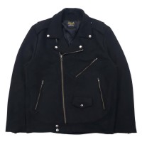 PERMA-PREST フェイクスエード ダブルライダースジャケット L ブラック ポリエステル | Vintage.City 古着屋、古着コーデ情報を発信