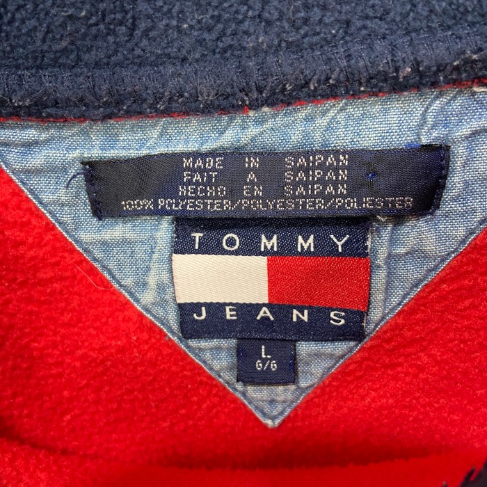 TOMMY JEANS トミーヒルフィガフリーススウェット　レッド　L | Vintage.City 古着屋、古着コーデ情報を発信