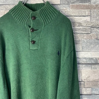 Polo Ralph Lauren Deep green half button knit | Vintage.City 古着屋、古着コーデ情報を発信