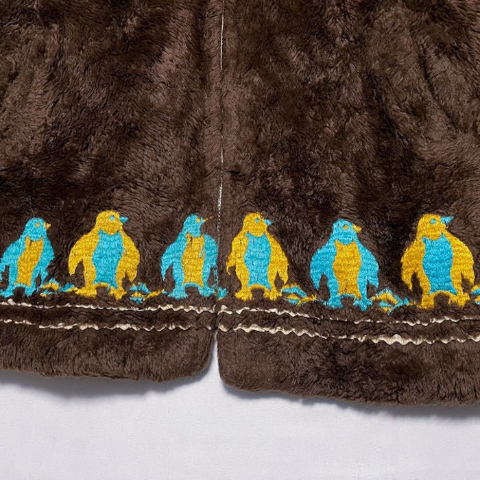 60s Canadian Garment ペンギン 刺繍 ファー パーカー カナダ製 中綿