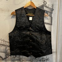 patchwork  design leather vest | Vintage.City 古着屋、古着コーデ情報を発信