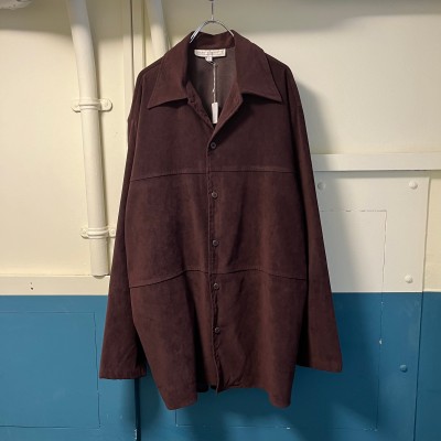 faux suede shirt jacket | Vintage.City 古着屋、古着コーデ情報を発信