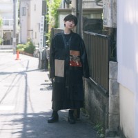 『zivun』remake kimono leather coat model:aiue.33 | Vintage.City 古着屋、古着コーデ情報を発信