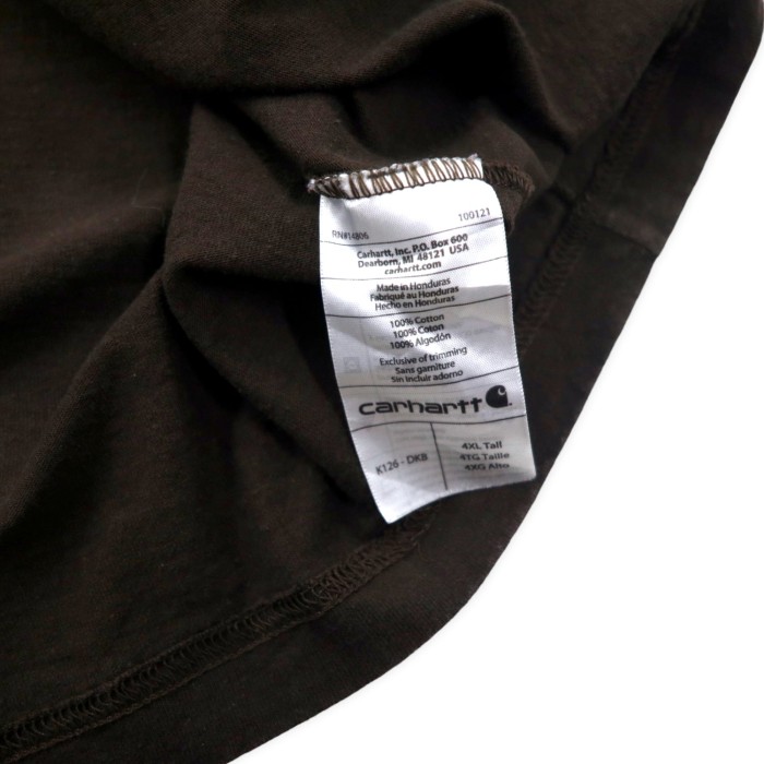 carhartt ビッグサイズ ロングスリーブ ポケットTシャツ ロンT 4XL ブラウン コットン ORIGINAL FIT | Vintage.City 古着屋、古着コーデ情報を発信