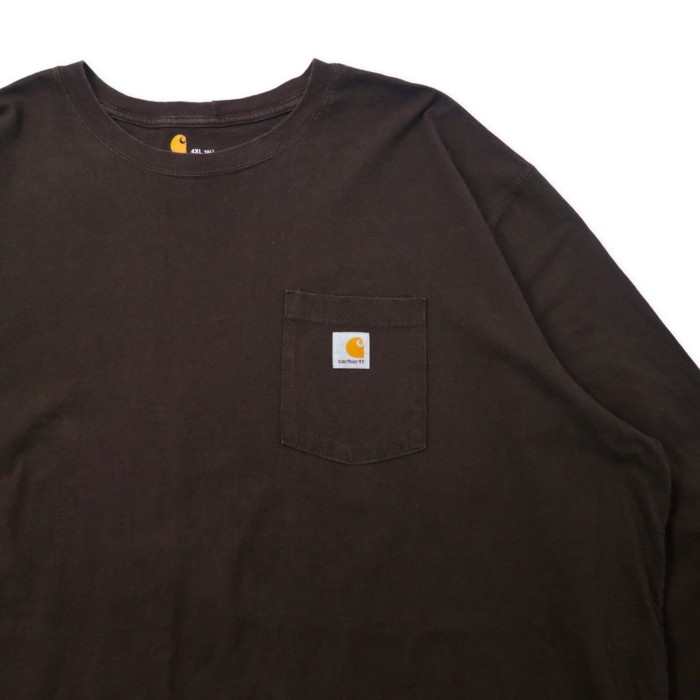 carhartt ビッグサイズ ロングスリーブ ポケットTシャツ ロンT 4XL ブラウン コットン ORIGINAL FIT | Vintage.City 古着屋、古着コーデ情報を発信