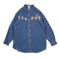 Lsize Disney Store Pooh denim shirt ディズニープーデニムシャツ　23092230 | Vintage.City 古着屋、古着コーデ情報を発信