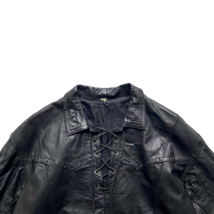 70s vintage Western shirt leather jacket身幅51cm
