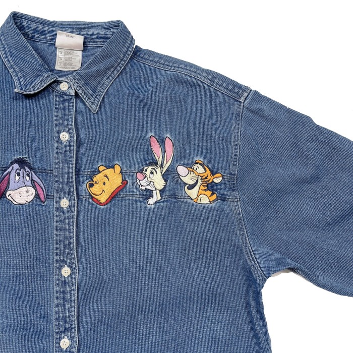 Lsize Disney Store Pooh denim shirt ディズニープーデニムシャツ　23092230 | Vintage.City 빈티지숍, 빈티지 코디 정보