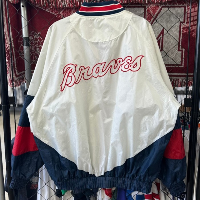 90s MLB アトランタブレーブス チーム ナイロンジャケット ブルゾン ...