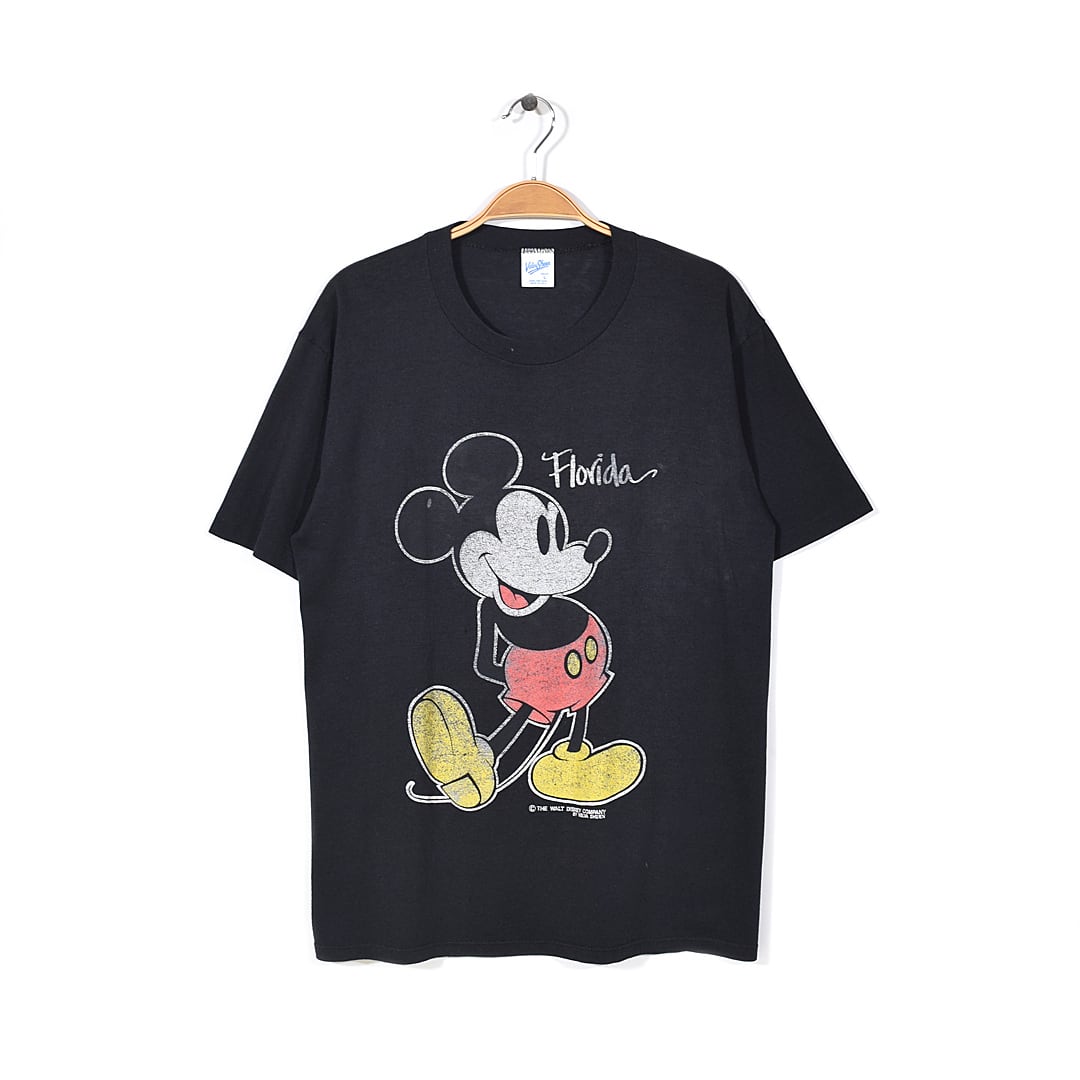80s ミッキーマウス USA製 ヴィンテージ Tシャツ 袖シングル 黒